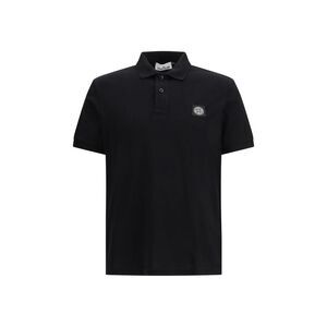 Stone Island Black Cotton Polo Men's Shirt